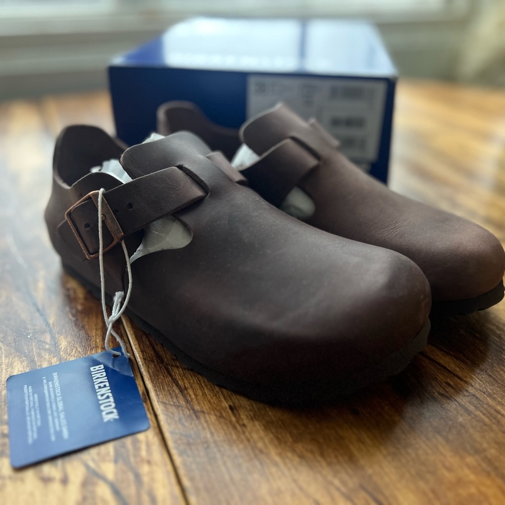 Birkenstock London Oiled Leather Clogs-38 Women's